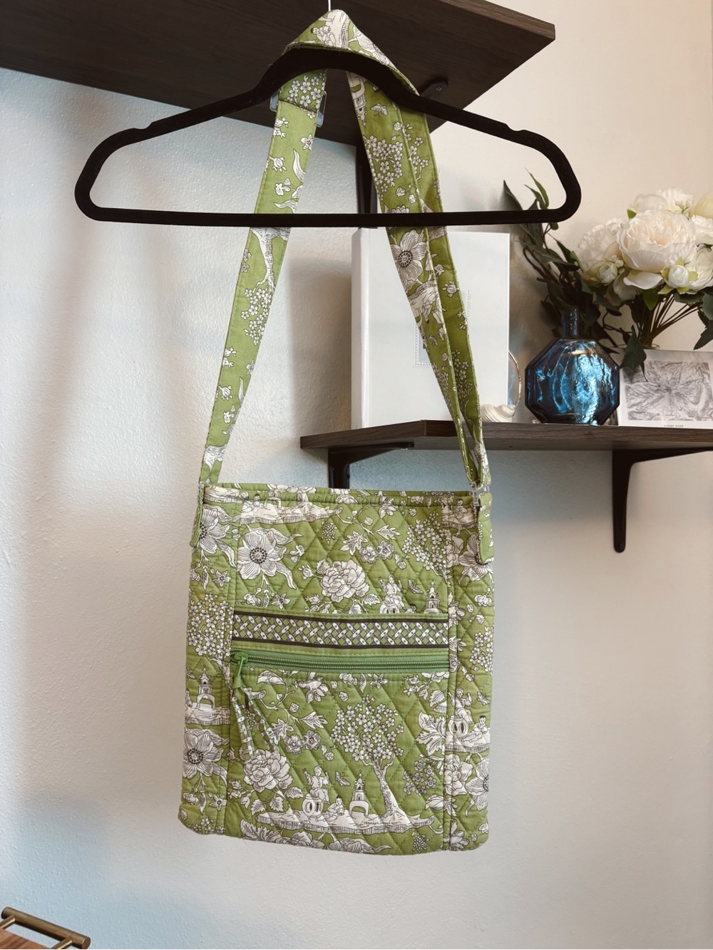 Not For Sale - Country Provençal Quilted Crossbody Bag, Adjustable Strap